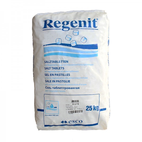 ΤΑΜΠΛΕΤΕΣ ΑΝΑΚΡΥΣΤΑΛΛΩΜΕΝΟΥ ΑΛΑΤΟΣ ''REGENIT'' (ClNa99,9%) |ΣΑΚ ΤΩΝ 25 Kg