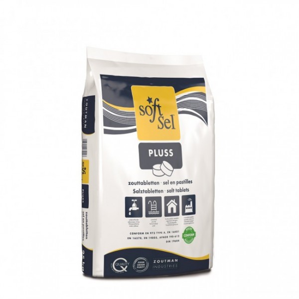 ΤΑΜΠΛΕΤΕΣ ΑΝΑΚΡΥΣΤΑΛΛΩΜΕΝΟΥ ΑΛΑΤΟΣ ''SOFT SEL PLUSS'' (ClNa99,9%) |ΣΑΚ ΤΩΝ 25 Kg